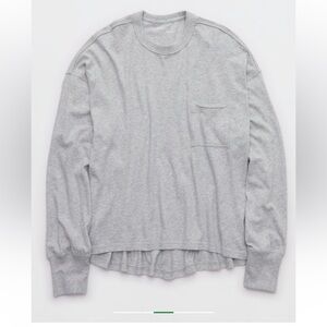 Aerie happy snit pocket long sleeve tshirt